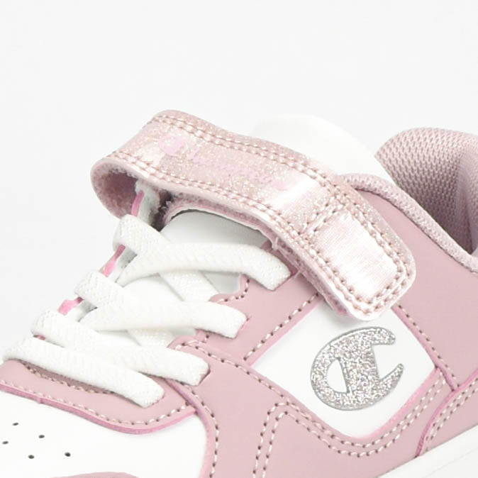 Champion Baskets Rebound 2.0 Basses Rose et Blanc Fille