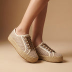 André Espadrilles à Lacets Motif Chevron Femme
