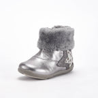 Chicco Bottines Argentées Fourrées Souples Bébé Fille