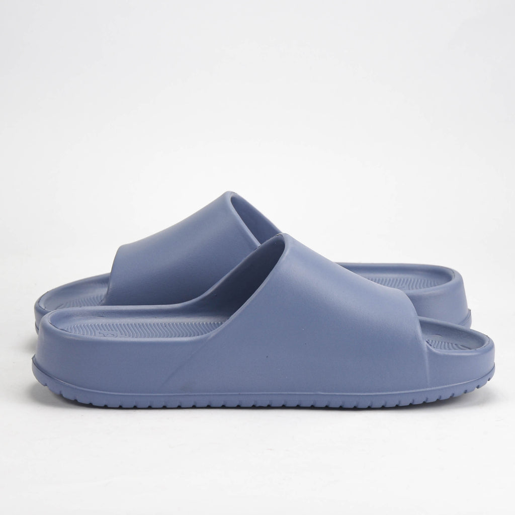 Peak Claquettes Slippers Confortables Bleu Gris Homme