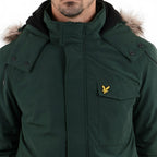 Lyle & Scott Veste Parka Hiver à Capuche Fourrure Homme