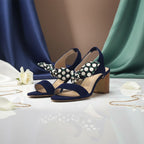 André Sandales à Talons et Nœud Imprimé Femme