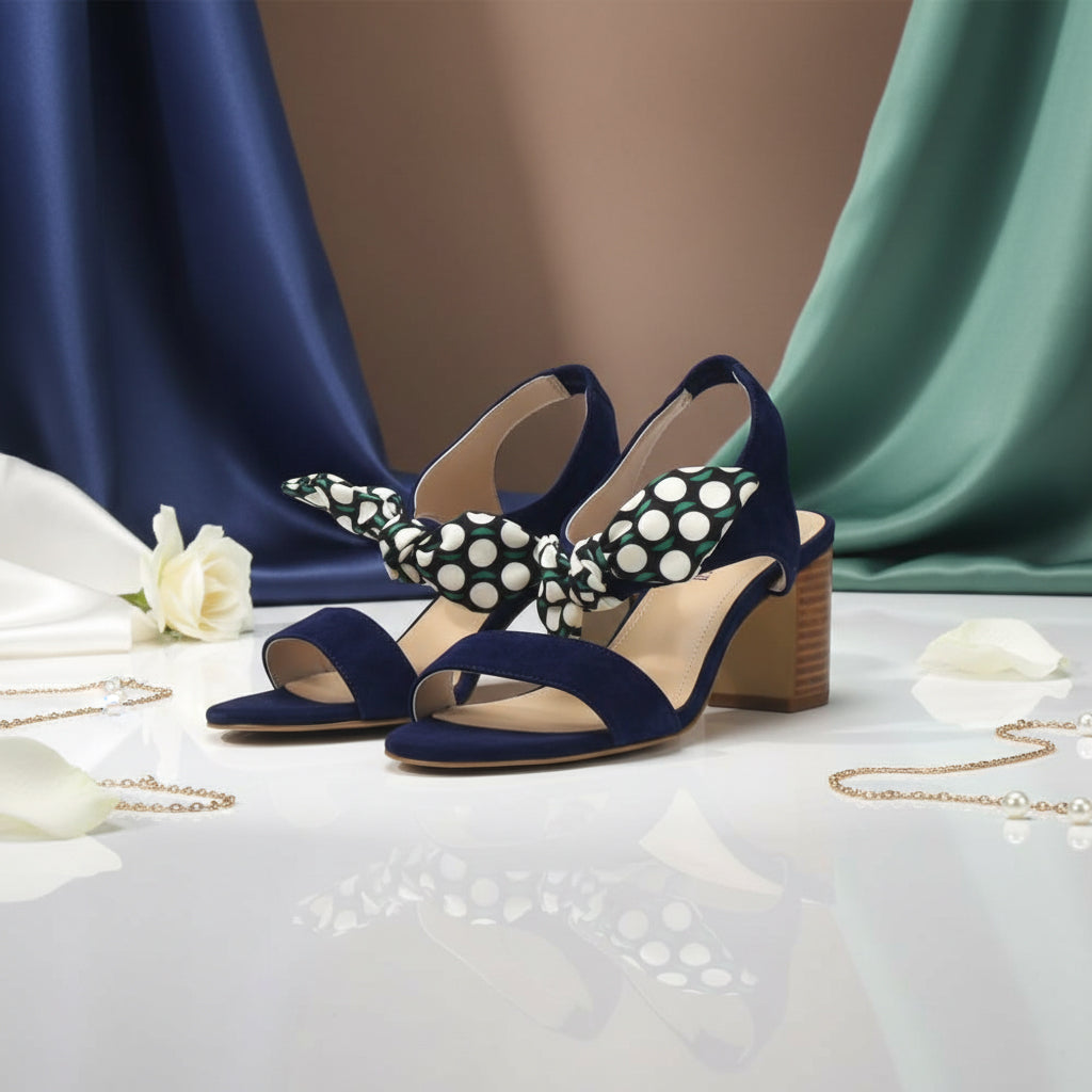 André Sandales à Talons et Nœud Imprimé Femme