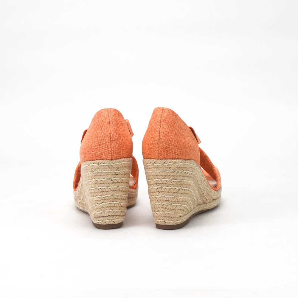 André Sandales Compensées Espadrilles Orange Femme