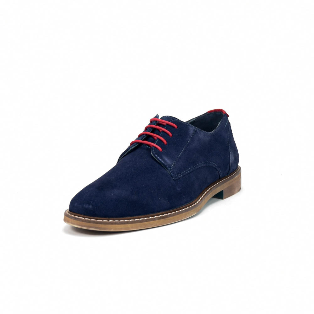 André Chaussures Derby en Daim Bleu Marine Élégantes Homme