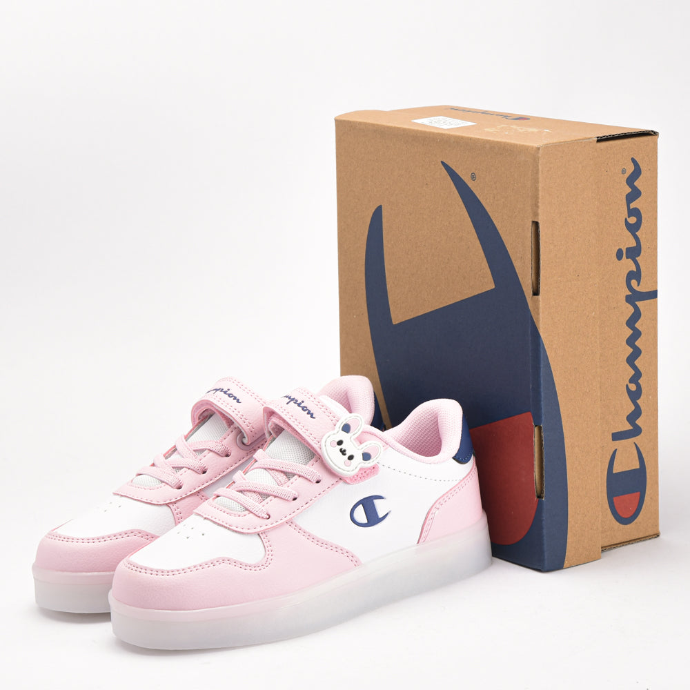 Champion Baskets Basses Roses et Blanches Fille
