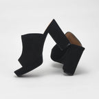 André Mules à Talons Hauts Noir Élégantes Femme