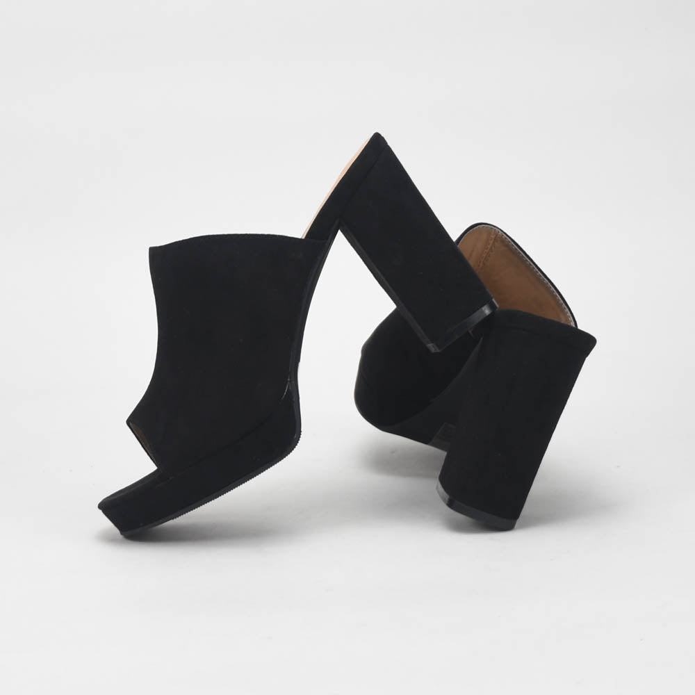 André Mules à Talons Hauts Noir Élégantes Femme