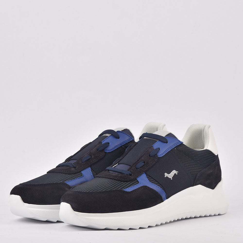 HARMONT AND BLAINE SCARPA UOMO CAMOSCIO TEX FABRIC BLUU﻿ 1