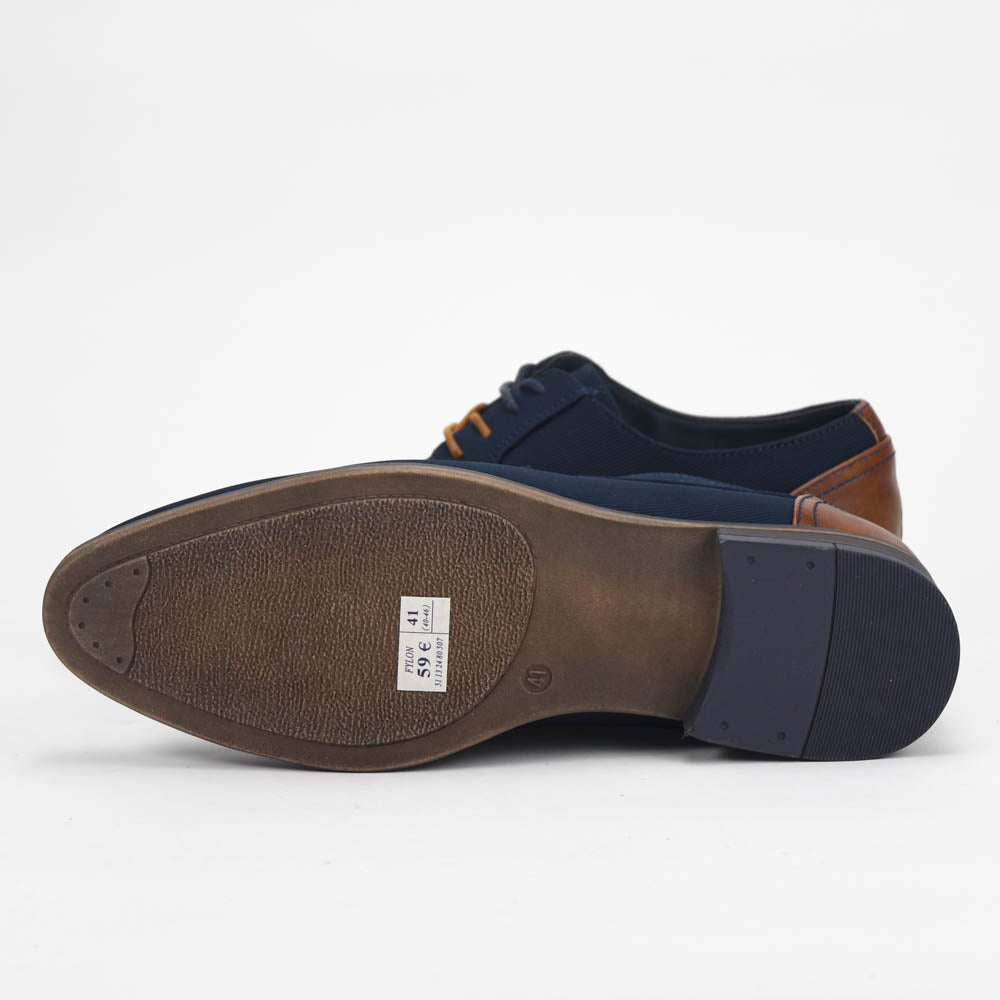 André Chaussures de Ville Élégantes en Toile et Cuir Homme