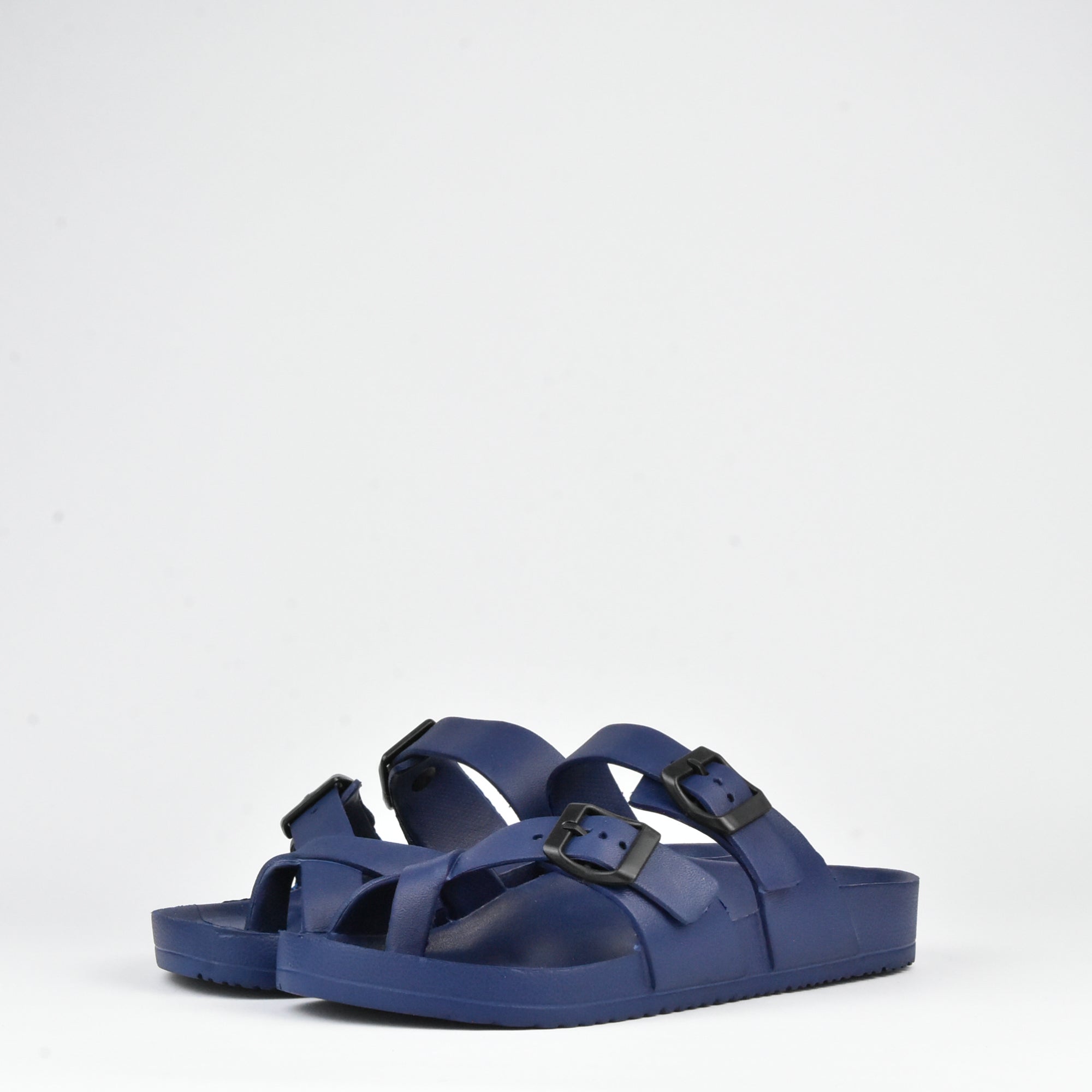 Kito Claquettes Boucles Confortables Bleu Marine Homme