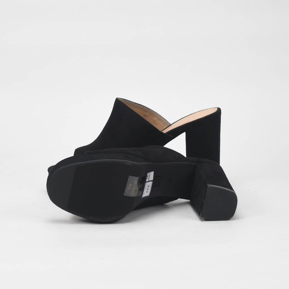 André Mules à Talons Hauts Noir Élégantes Femme
