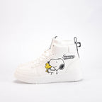 Peanuts Baskets Montantes Snoopy Blanches Femme