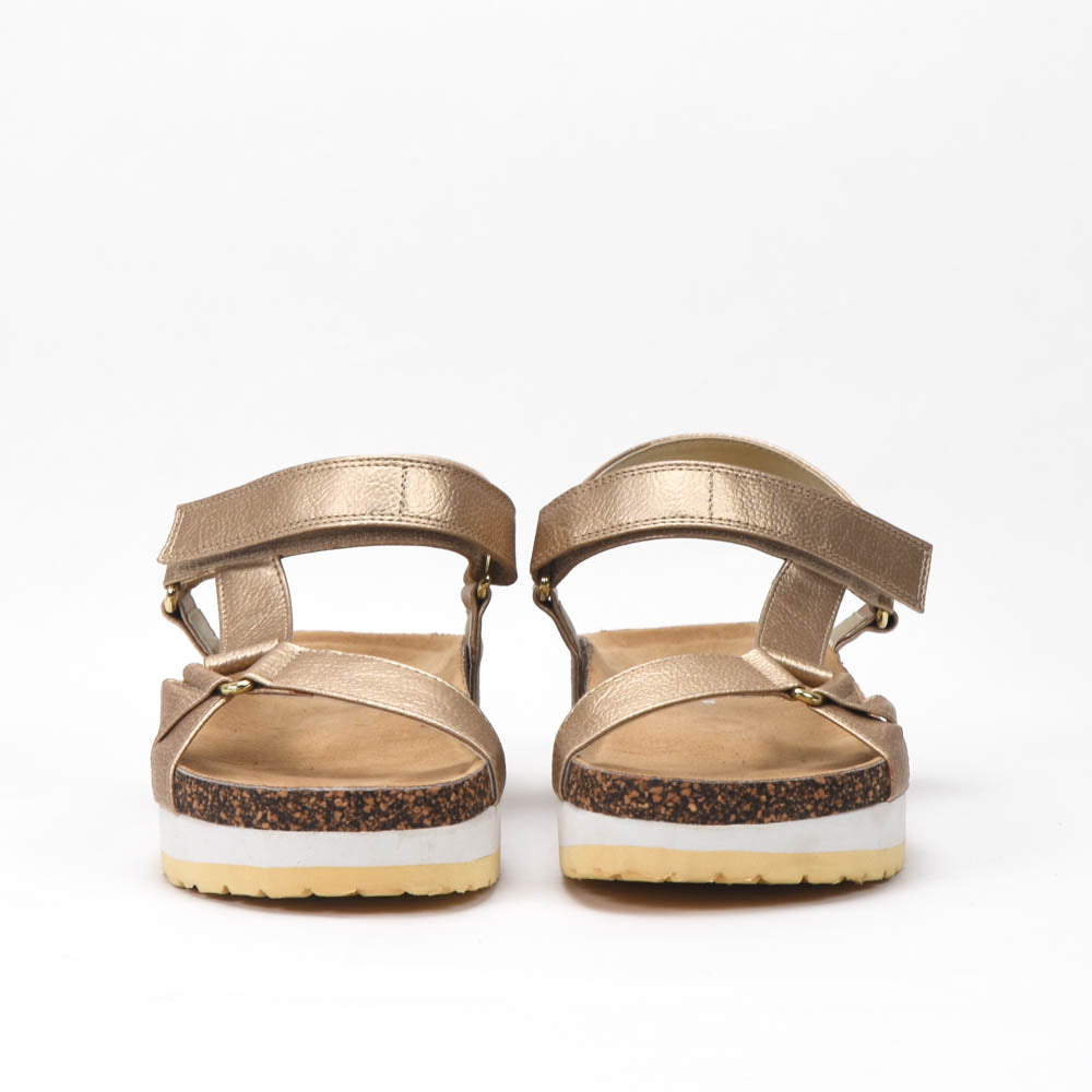 Kimland Sandales Plateforme Dorées Confortables Femme