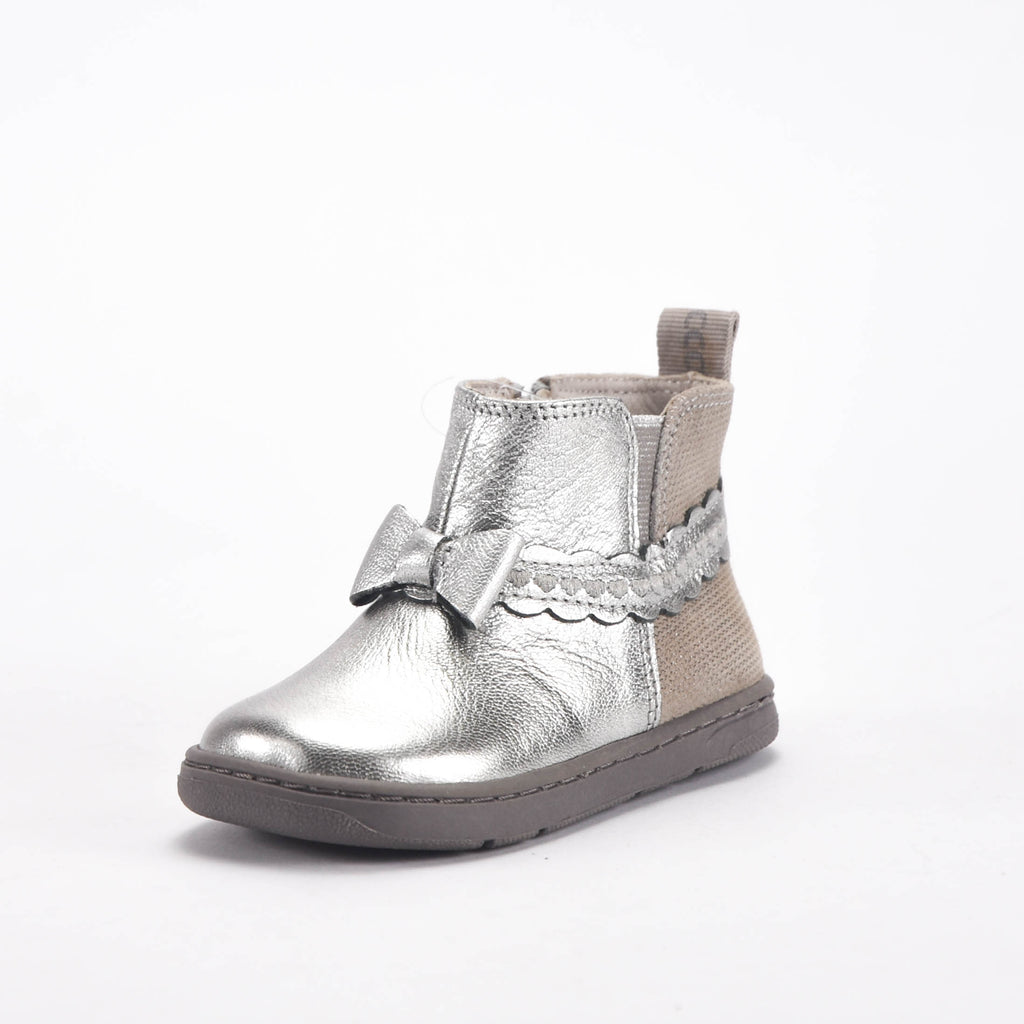 Chicco Bottines Argentées à Nœud pour Fille