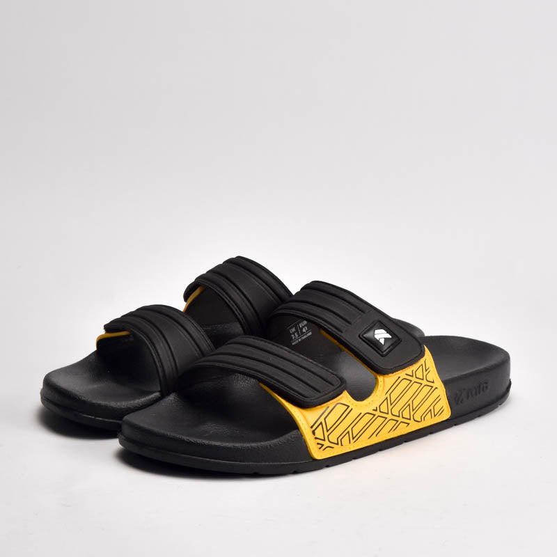 Kito Claquettes Confortables Noir et Jaune Homme