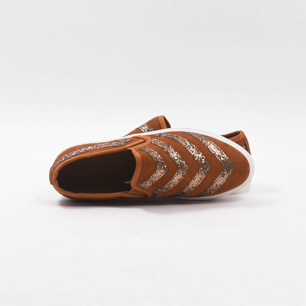 André Baskets Slip-on Daim Pailleté Femme
