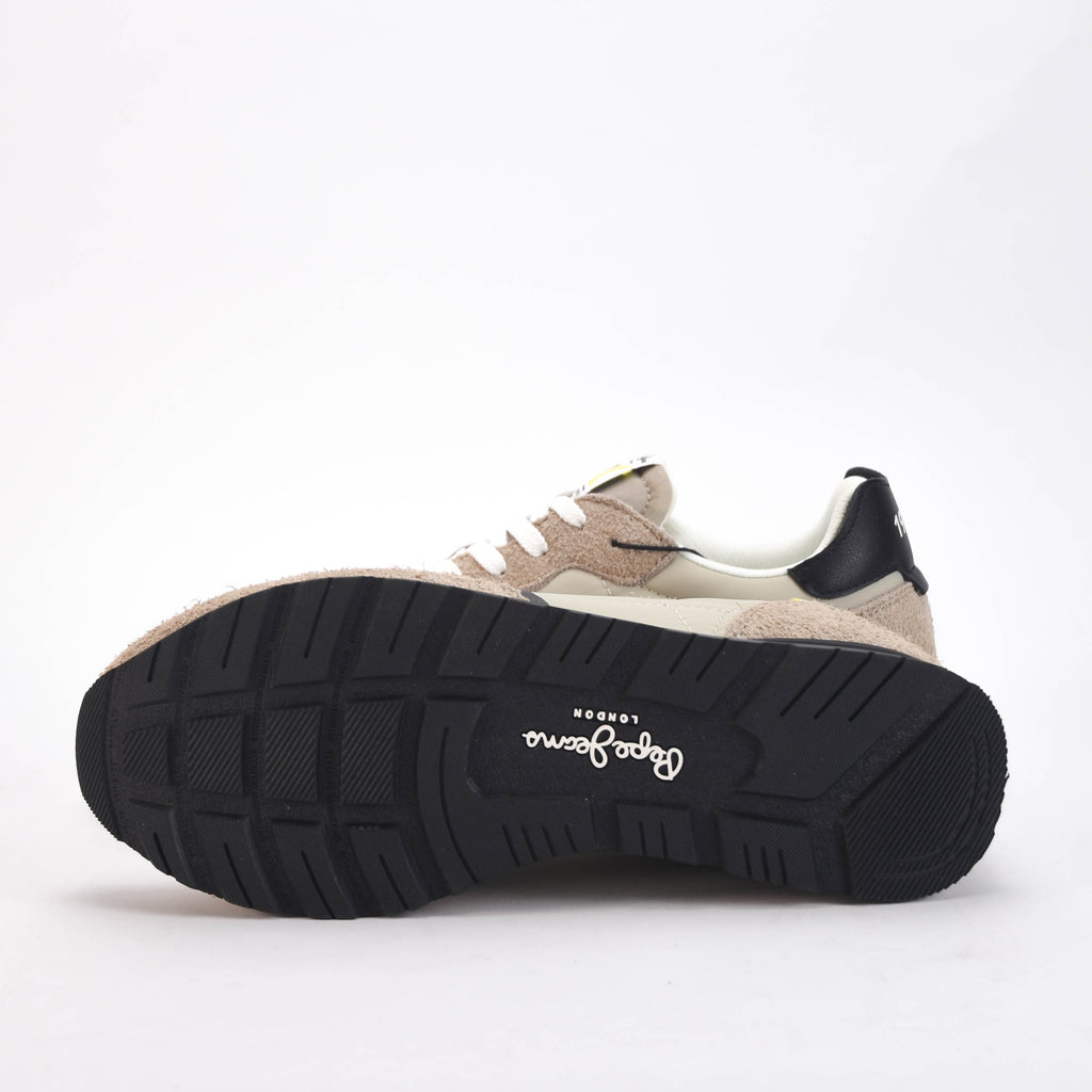 Pepe Jeans Baskets Basses Style Rétro Beige Homme