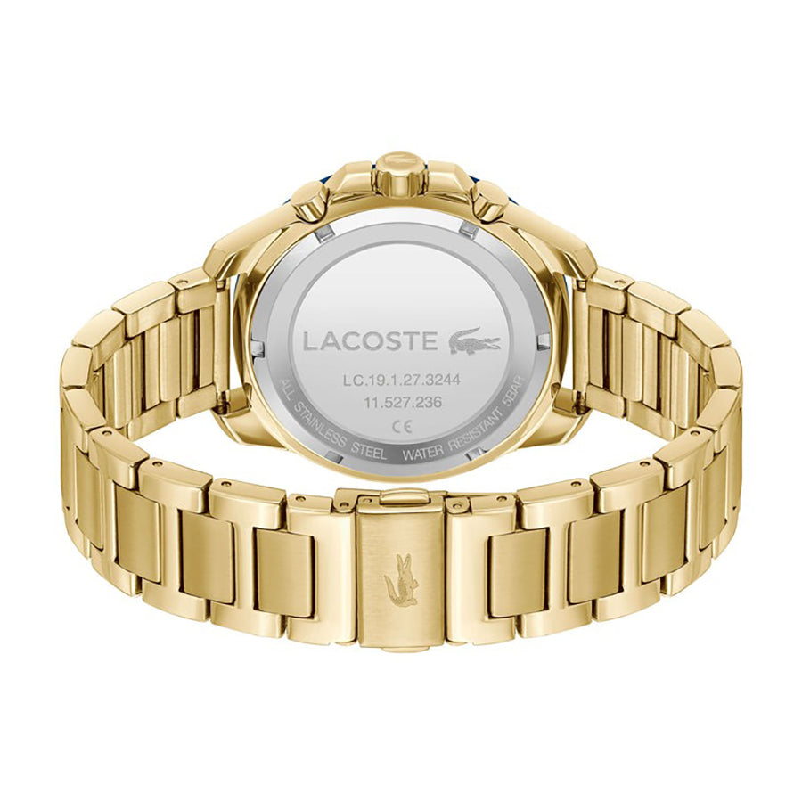 Montre Lacoste Acier Doré Cadran Bleu Élégante Homme