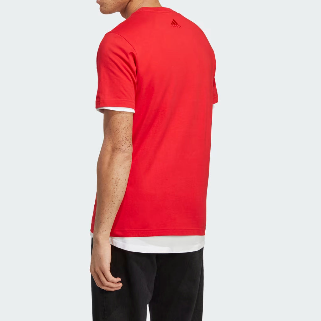 Adidas T-shirt Essentials Logo Brodé Rouge Homme