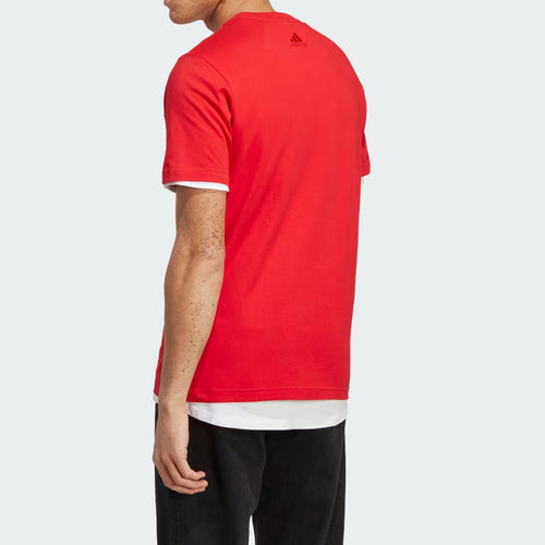 Adidas T-shirt Essentials Logo Brodé Rouge Homme