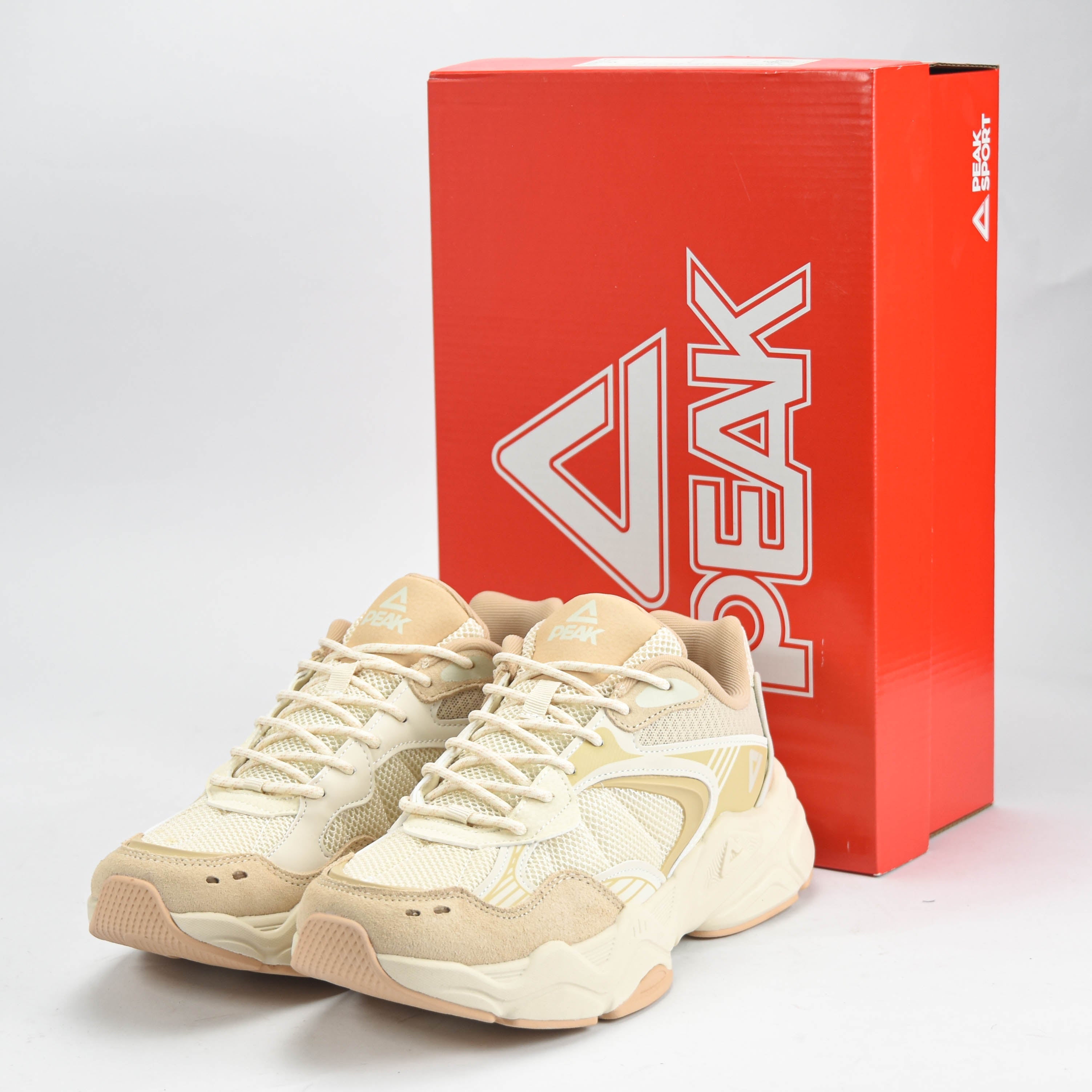 Peak Baskets Chunky Style Beige Confortables Unisexe
