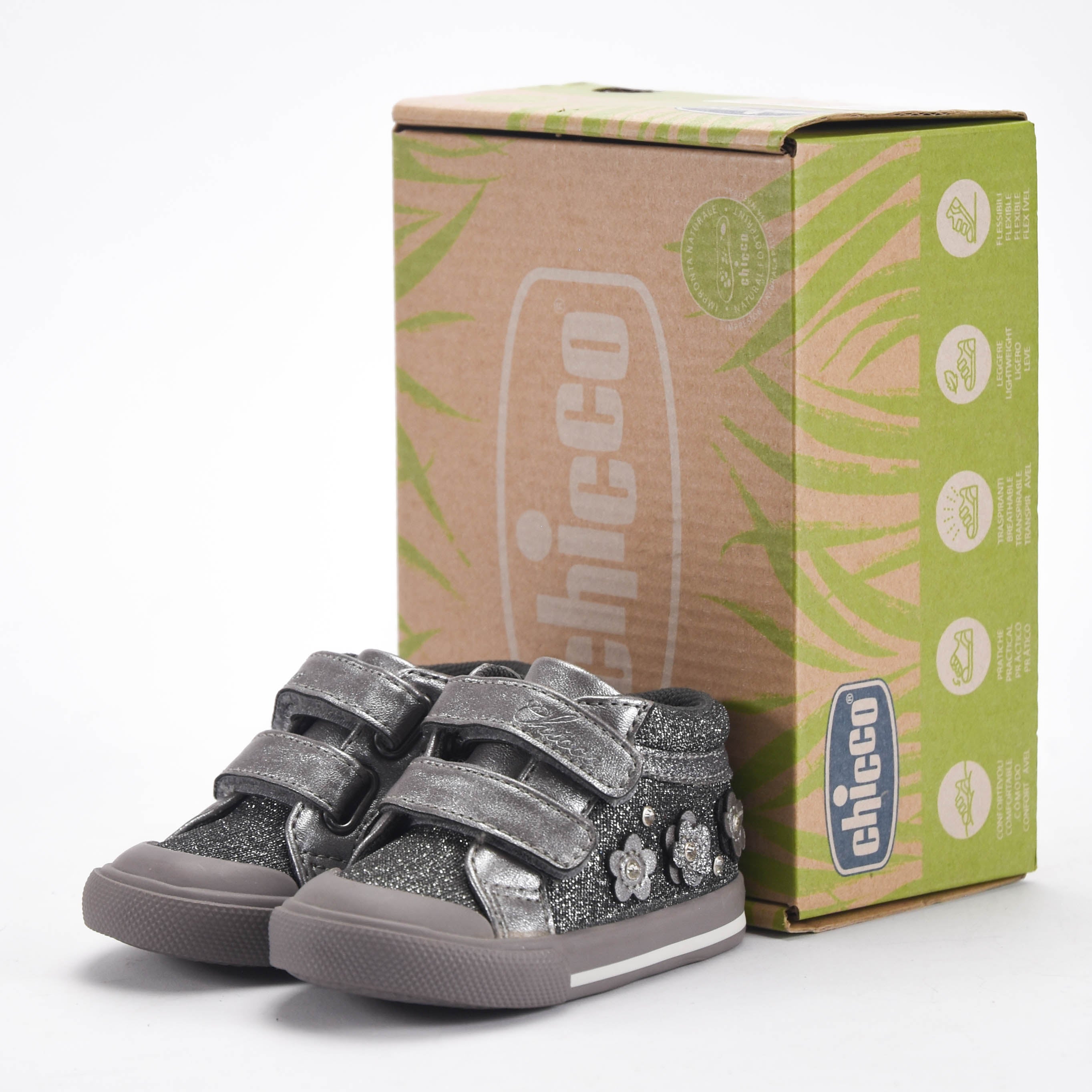Chicco Baskets Pailletées à Scratchs Bébé Fille