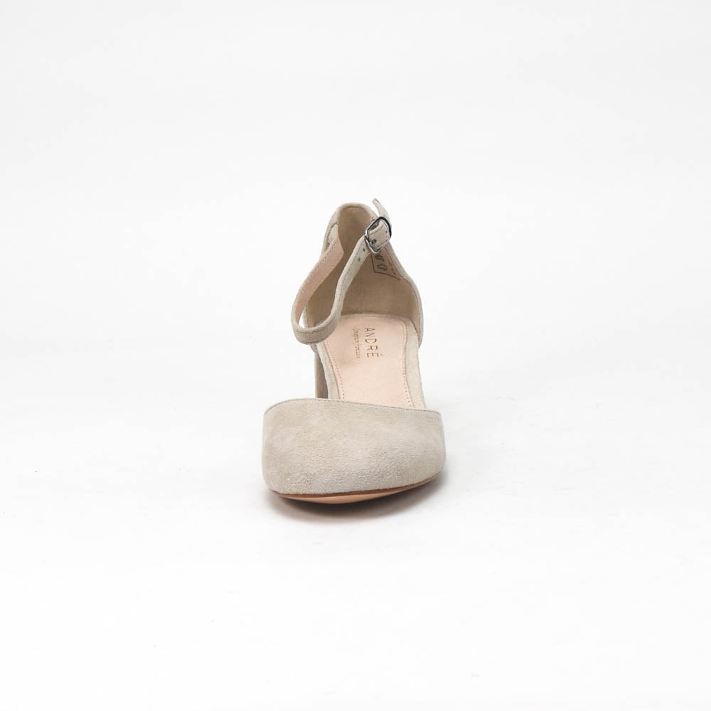 André Escarpins à Bride Daim Beige Femme