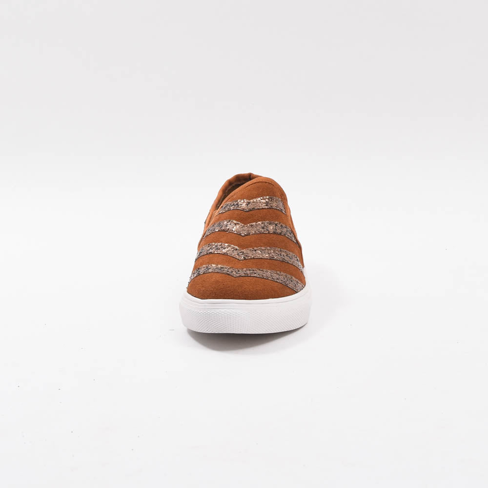 André Baskets Slip-on Daim Pailleté Femme