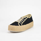 André Espadrilles Plateforme Toile Noir Femme