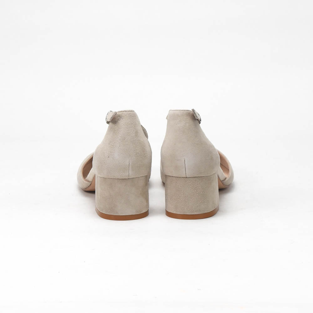 André Escarpins à Bride Daim Beige Femme