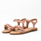 Kimland Sandales Femme Élégantes à Chaîne Rose