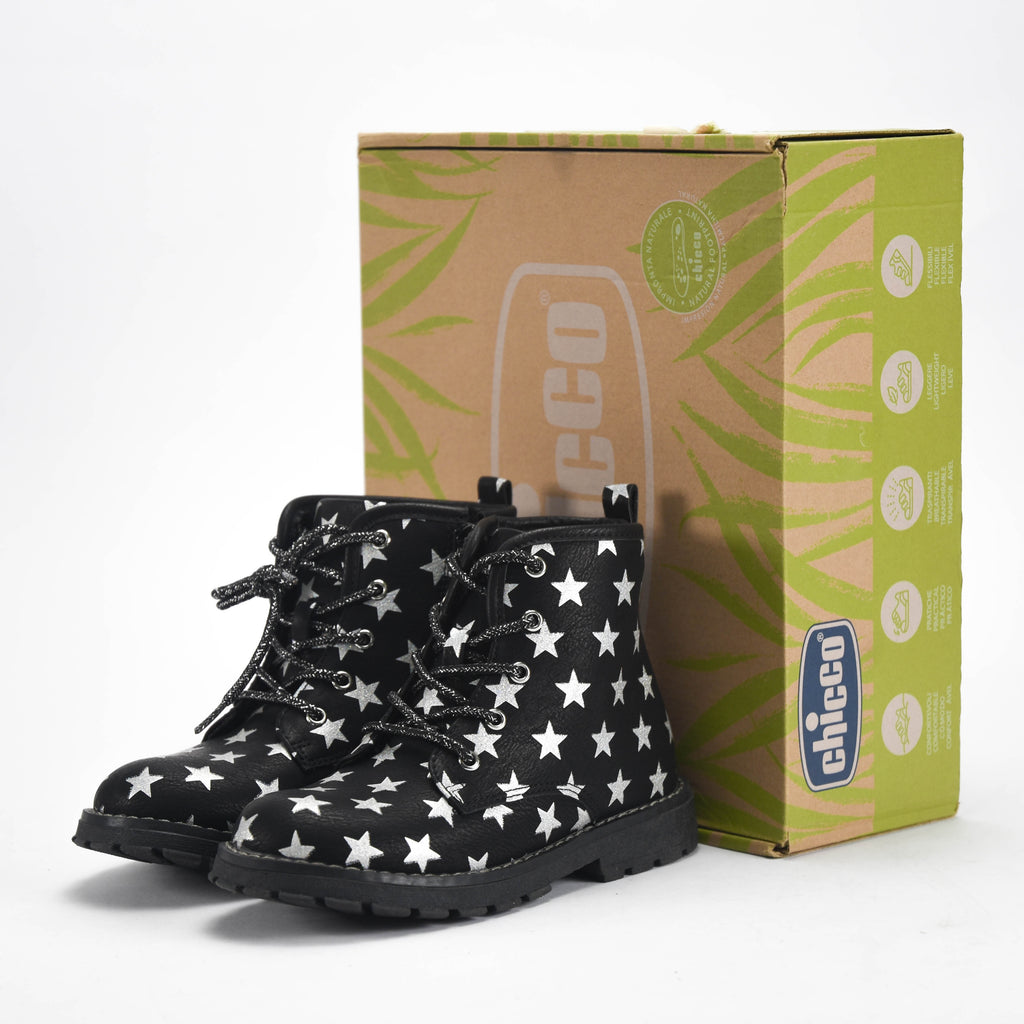 Chicco Bottines à Étoiles Argentées pour Fille