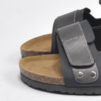 Birk Sandales Orthopédiques en Cuir Gris Homme