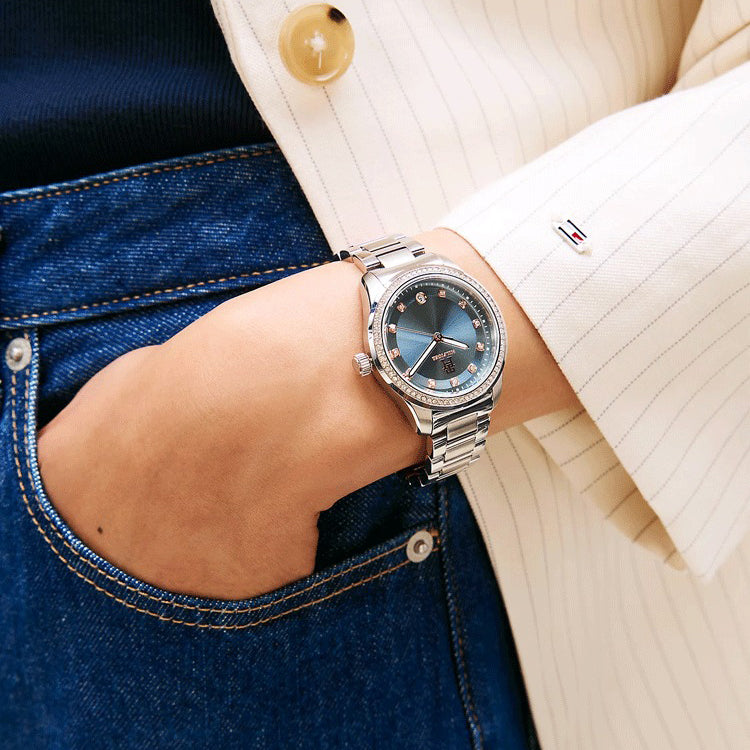 Montre Tommy Hilfiger Élégante avec Cristaux pour Femme