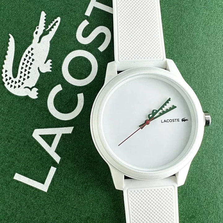 Lacoste Montre Analogique Bracelet Silicone Blanc Homme