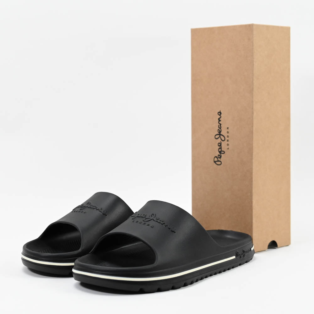 Pepe Jeans Claquettes Logo Noir Confortable Homme
