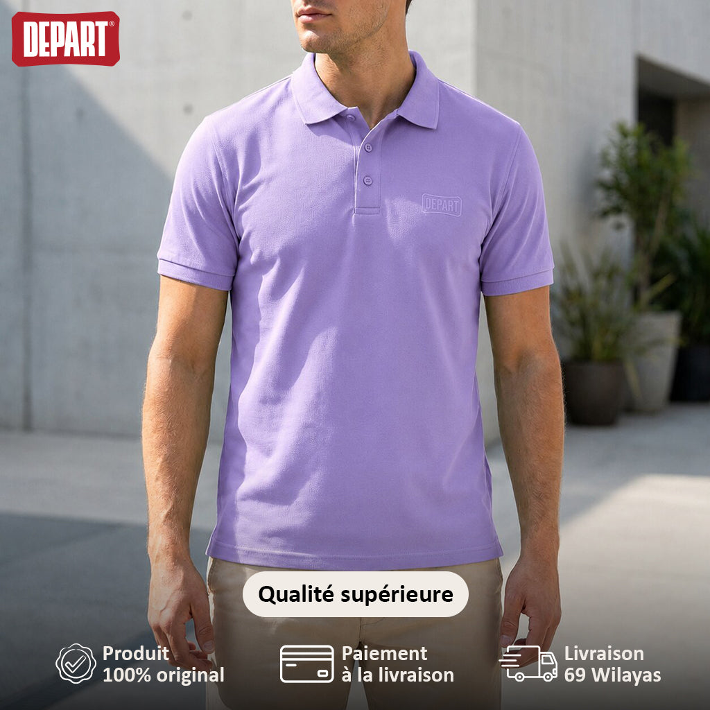 Départ Polo Homme Couleur Lilas Élégant