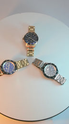 Montre Lacoste Acier Doré Cadran Bleu Élégante Homme