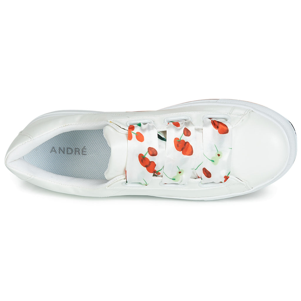 ANDRÉ BASKETS FEMME SOLANGE CUIR BLANC